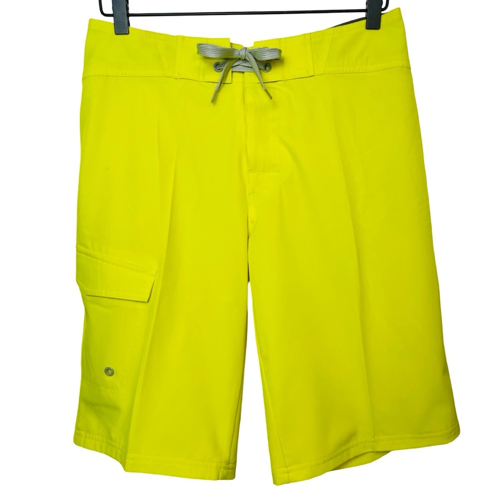 Mossimo Supply Co Neon Yellow Board Shorts Mens Size 30 Swim Surf Beach